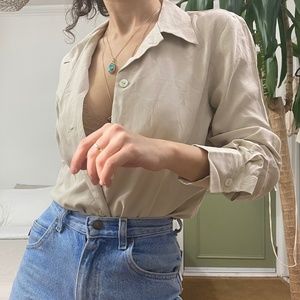 100% silk blouse classic fit (medium)